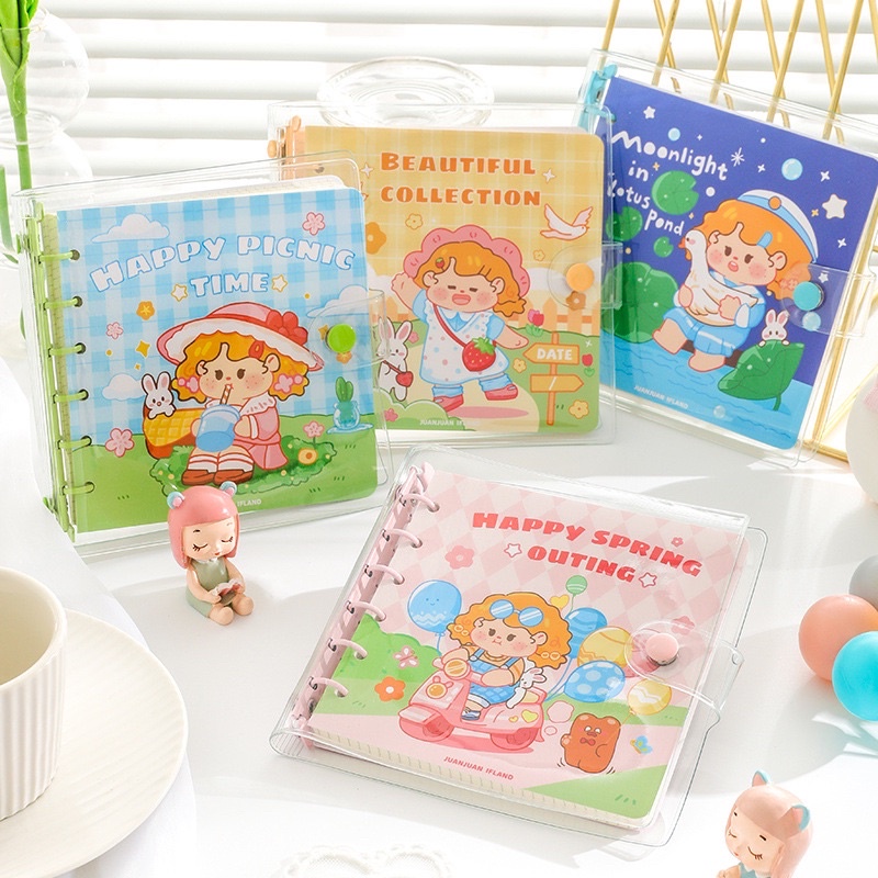 Sổ Còng Vuông Sổ Tay Bullet Journal Ruột Caro Bìa Cô Bé Dễ Thương Nhiều Màu Mẫu Mới 2022