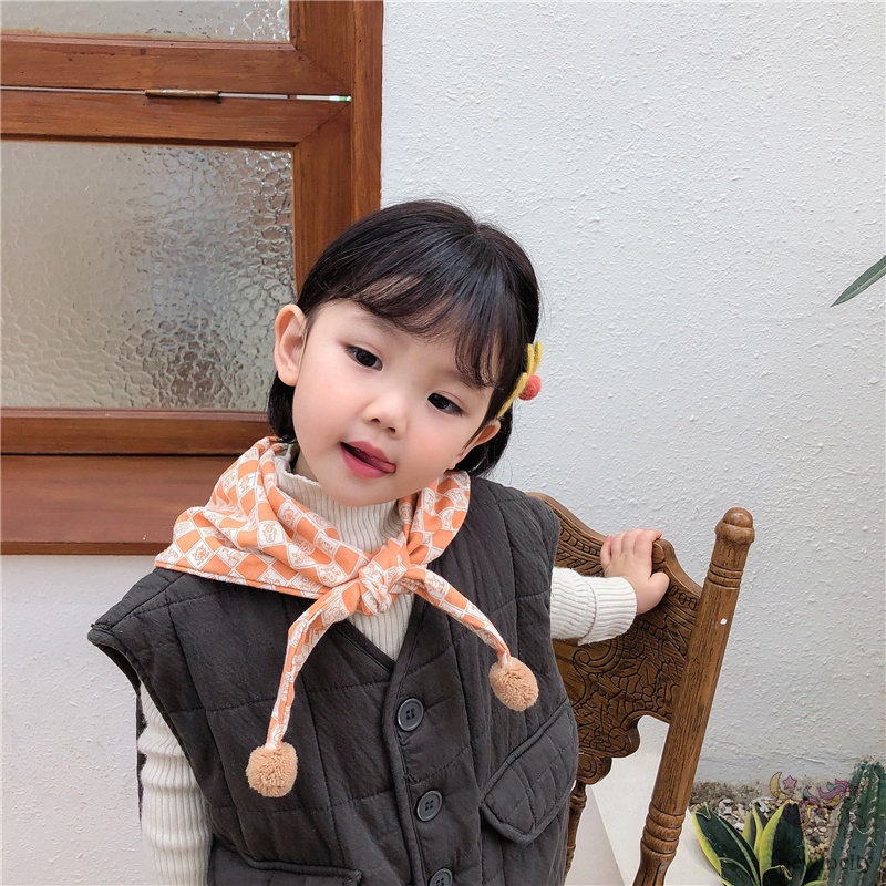 Khăn choàng cổ hình tam giác kiểu Hàn Quốc thời trang mùa thu dành cho bé