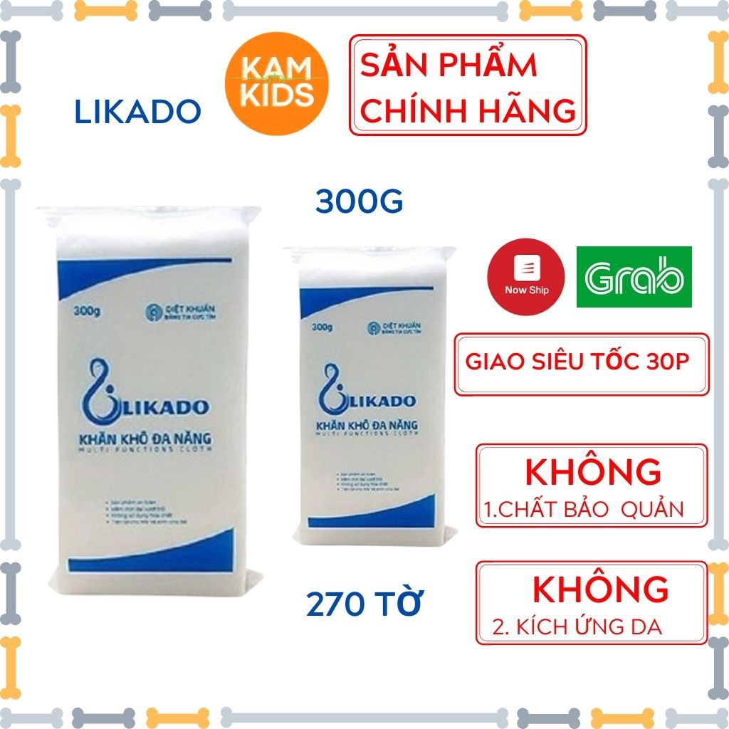 Khăn khô đa năng LIKADO 300g an toàn tiết kiệm tiện lợi