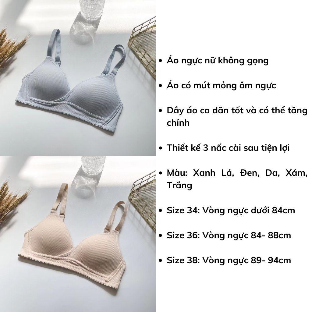 Áo lót nữ không gọng đệm mút mỏng ôm ngực, Áo ngực nữ học sinh đẹp và gợi cảm LANIXA 919