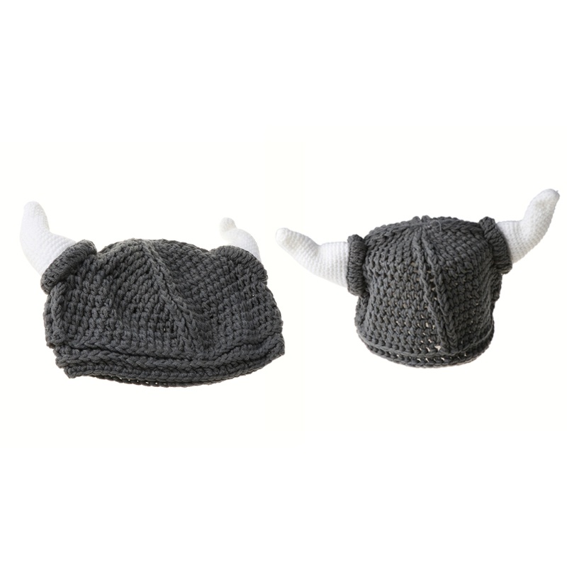 Mũ Beanie Dệt Kim Thủ Công Đính Sừng Oxi Hoạt Hình Vui Nhộn Cho Người Lớn Và Trẻ Em