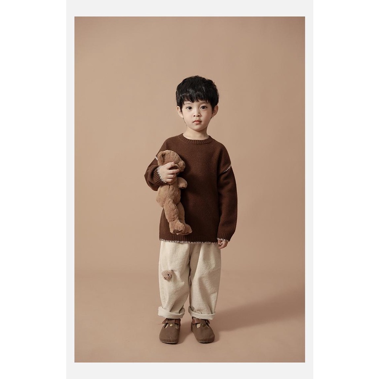 Quần dài vải nhung mềm mại thời trang xuân thu cho bé trai và gái 2021