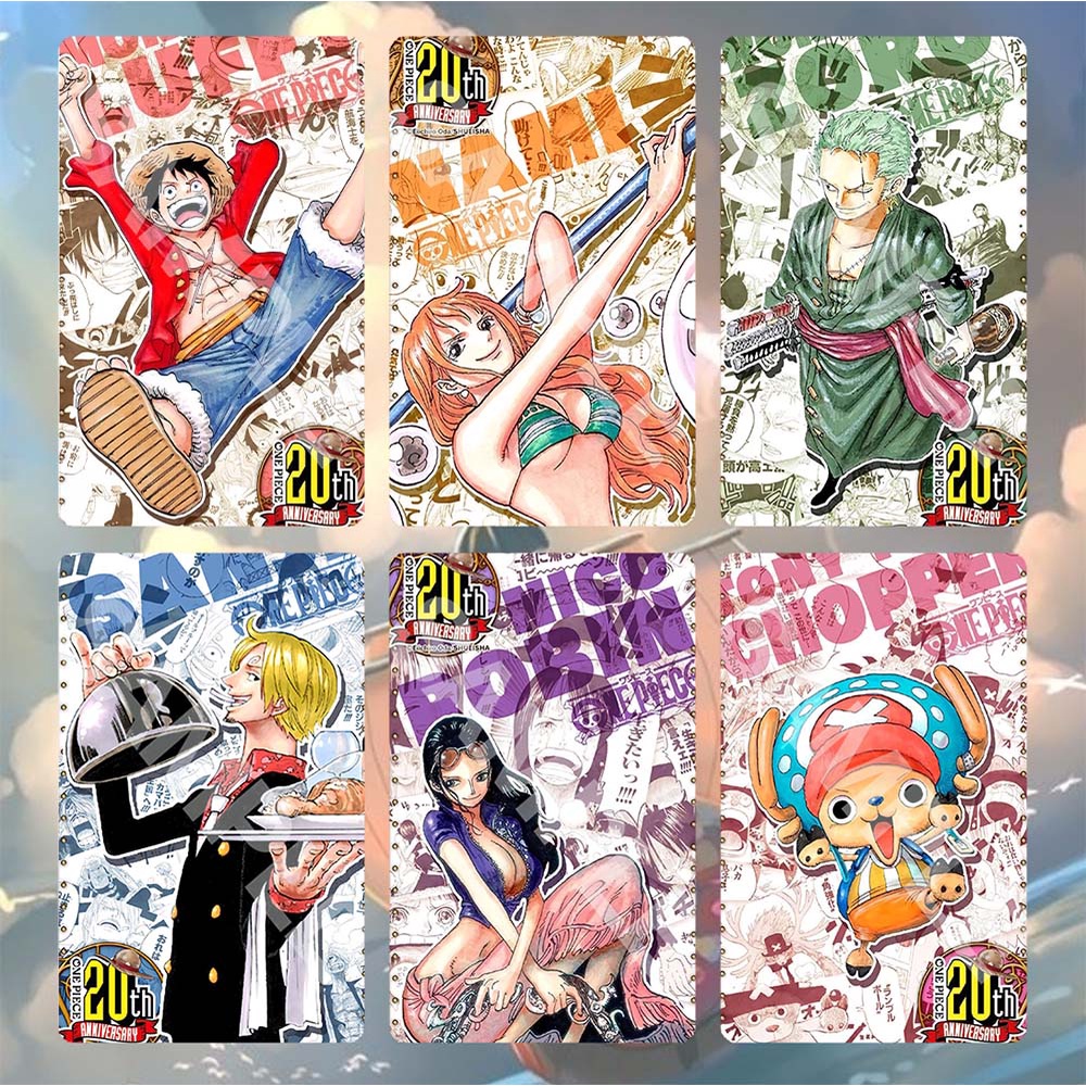 Ảnh card bo góc in hình ONE PIECE ver 20TH ANNIVERSARY Đảo Hải Tặc thẻ bo viền 5*8cm