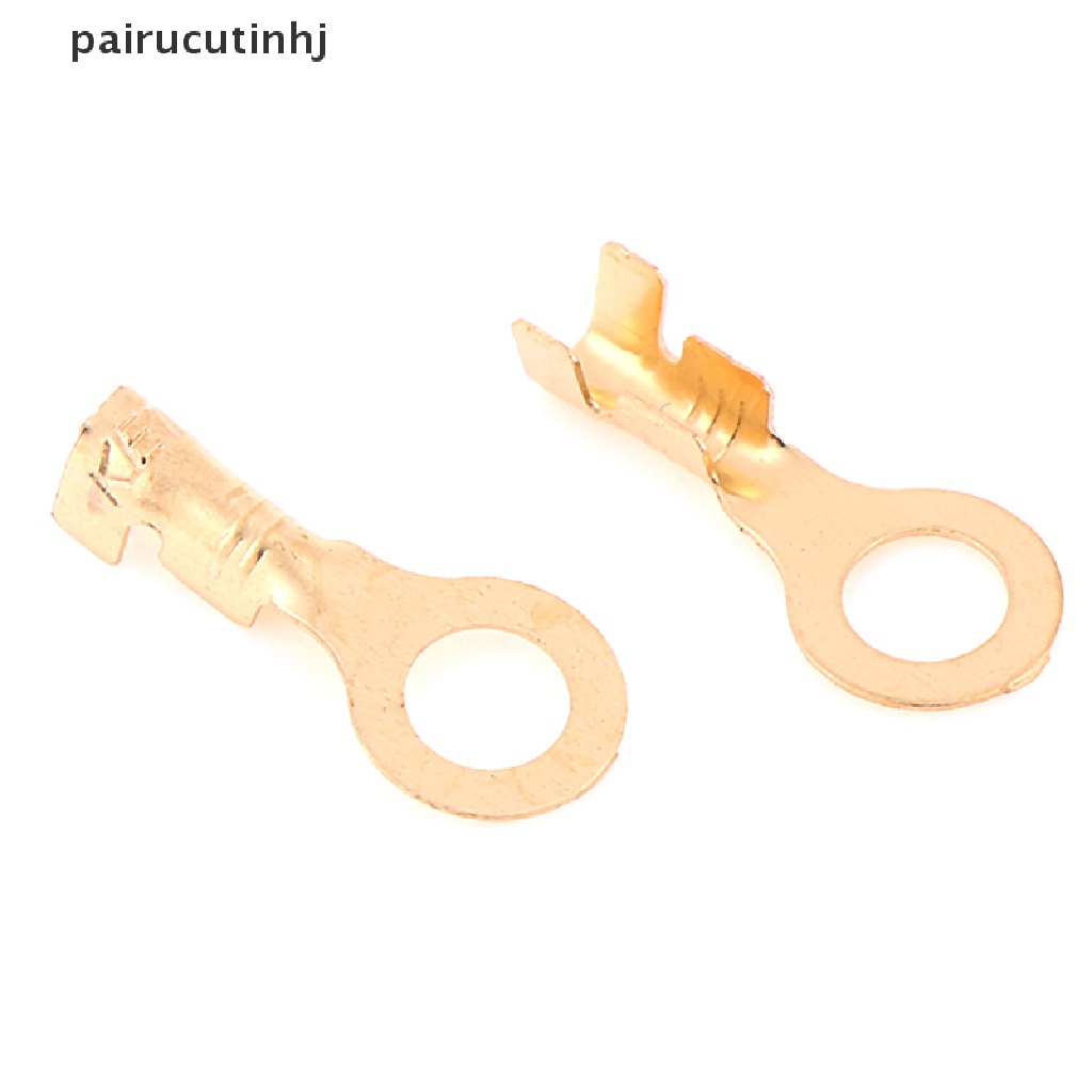 100Pcs 4.2mm Gold Brass Round Terminal Power Supply Wire Connector