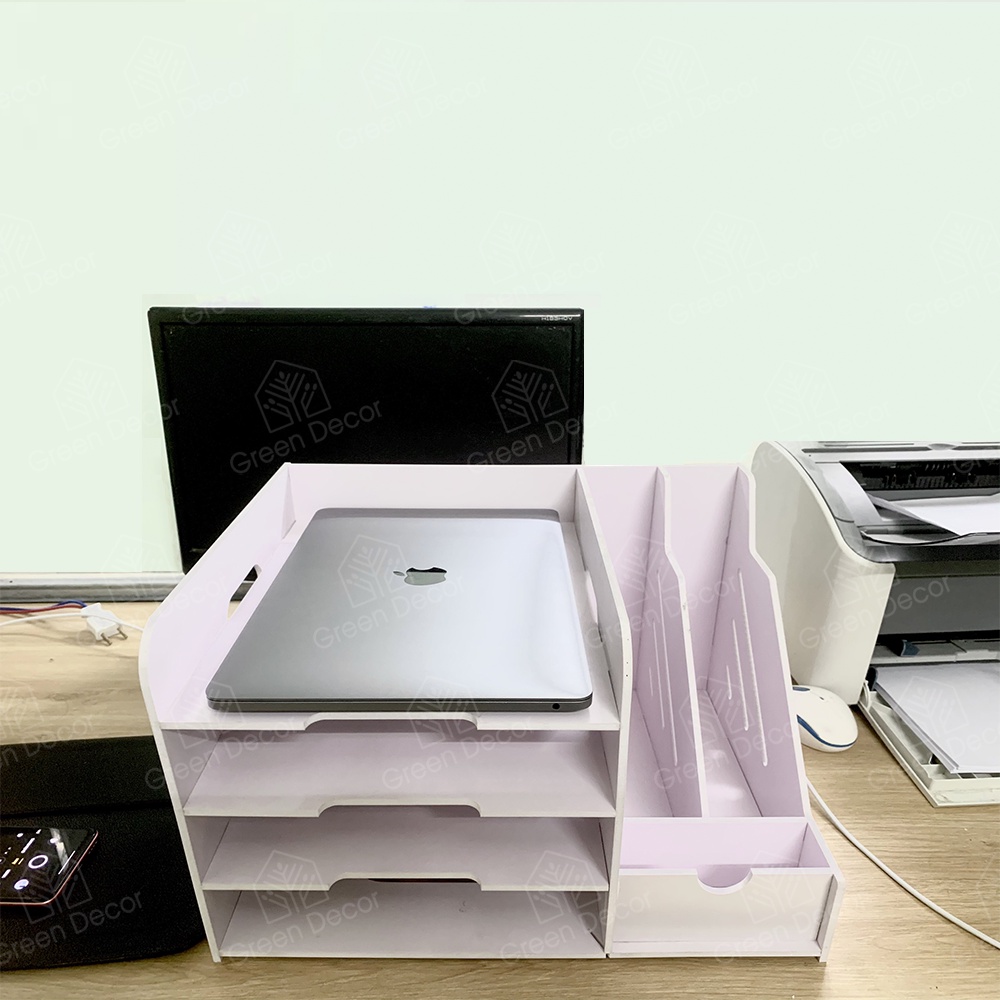 Giá để tài liệu, giá để hồ sơ cao cấp chất liệu gỗ nhựa chịu lực chống cong vênh - Green Decor