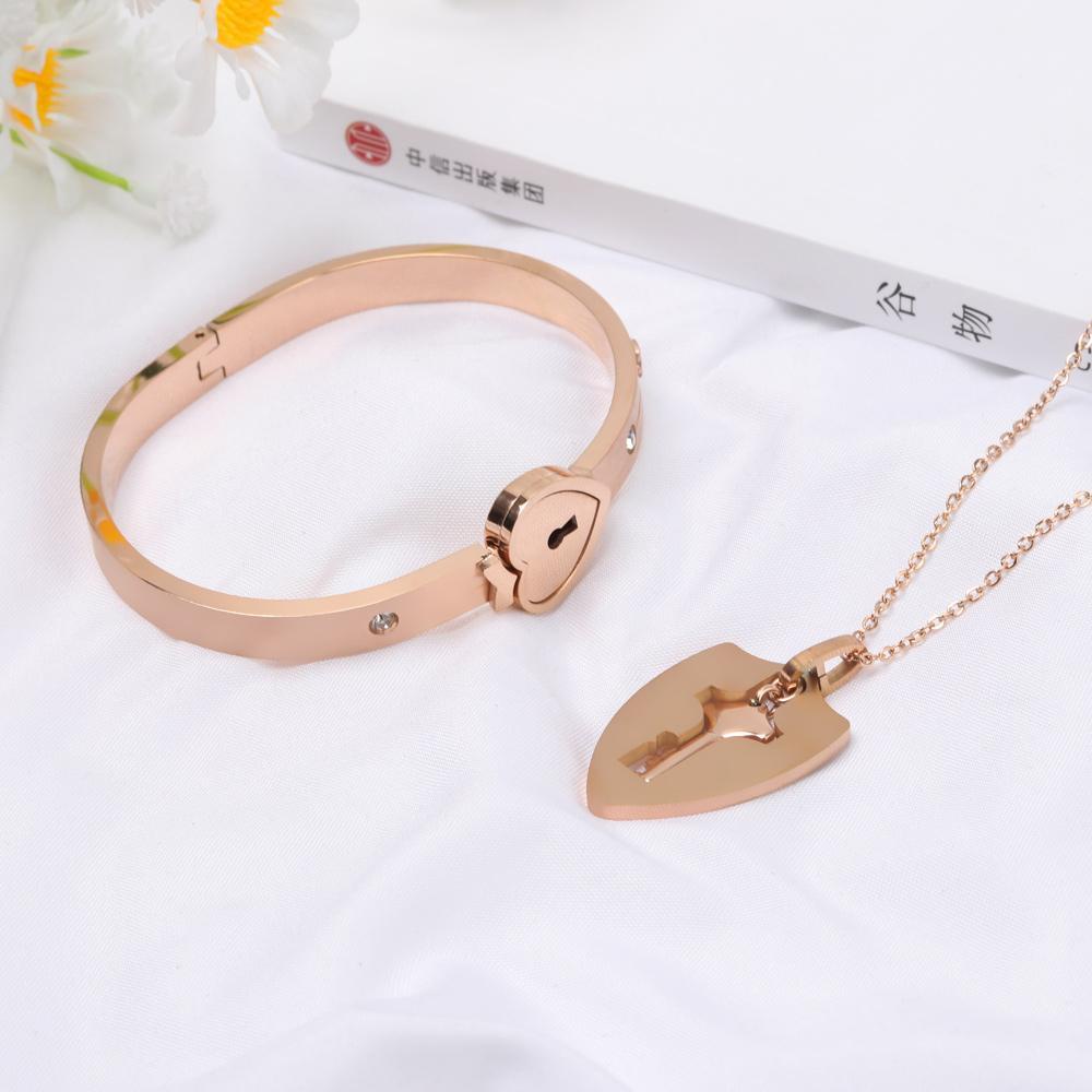 HS Vòng cổ Mặt Ổ Khóa + Chìa Khóa Cho Nam Và Nữ