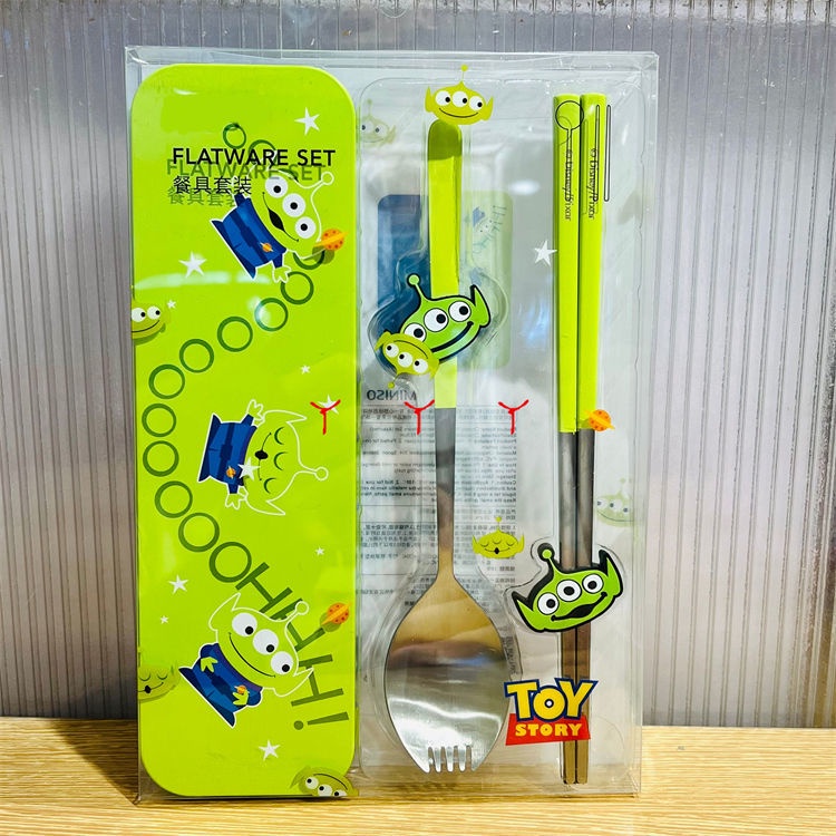 Bộ Muỗng Đũa Nĩa Dễ Thương Kèm Hộp Đựng Bằng Thép Không Gỉ 8.12