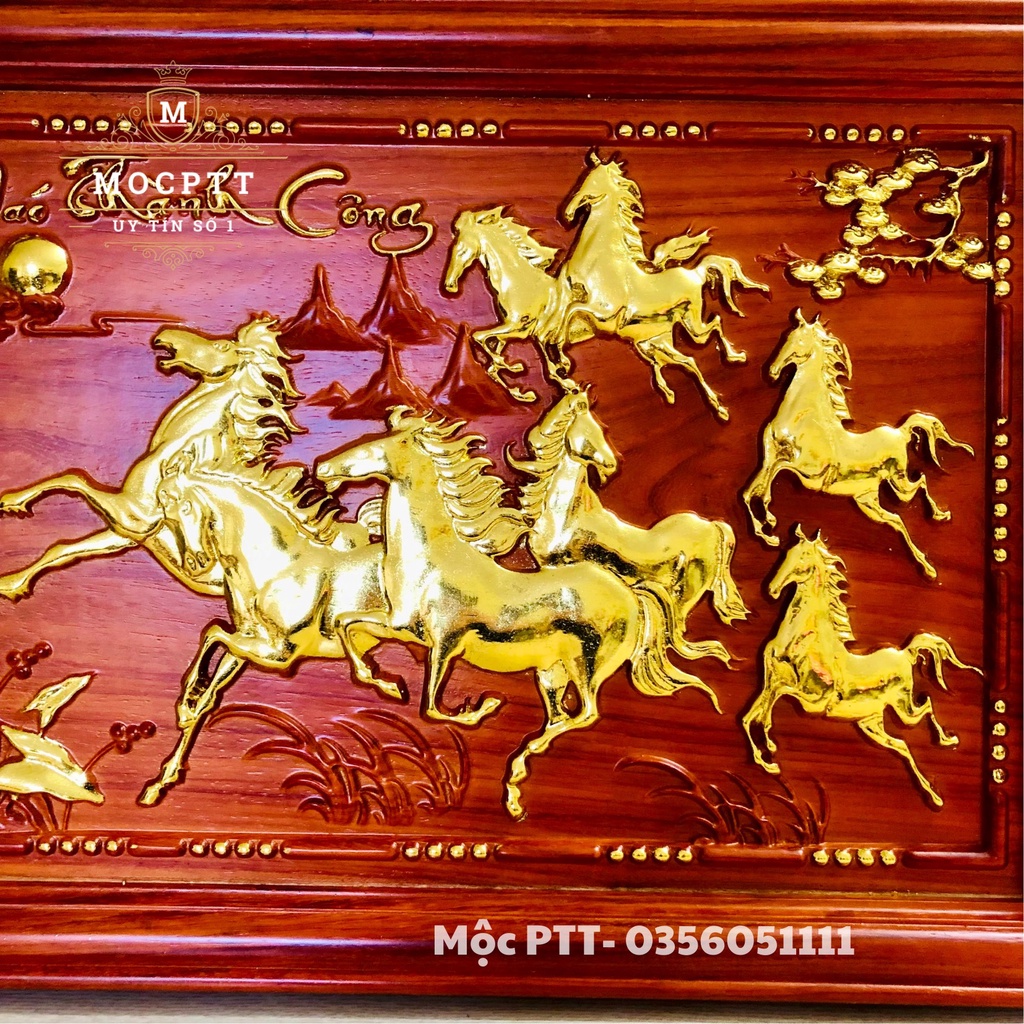 Tranh Đồng Hồ Mã Đáo Thành Công gỗ Hương Nam Phi kích thước 81 x 41 x 3 cm trang trí nhà cửa , treo tường