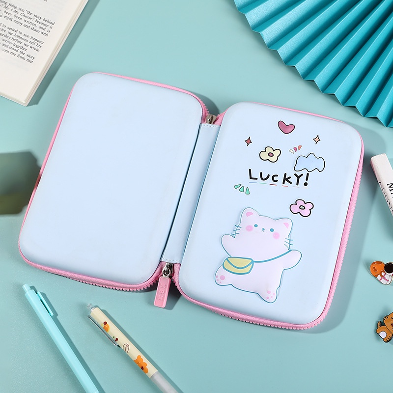 Hộp Đựng Bút Hình Vuông Bằng Eva Họa Tiết Hoạt Hình 3D Cỡ Lớn Dễ Thương