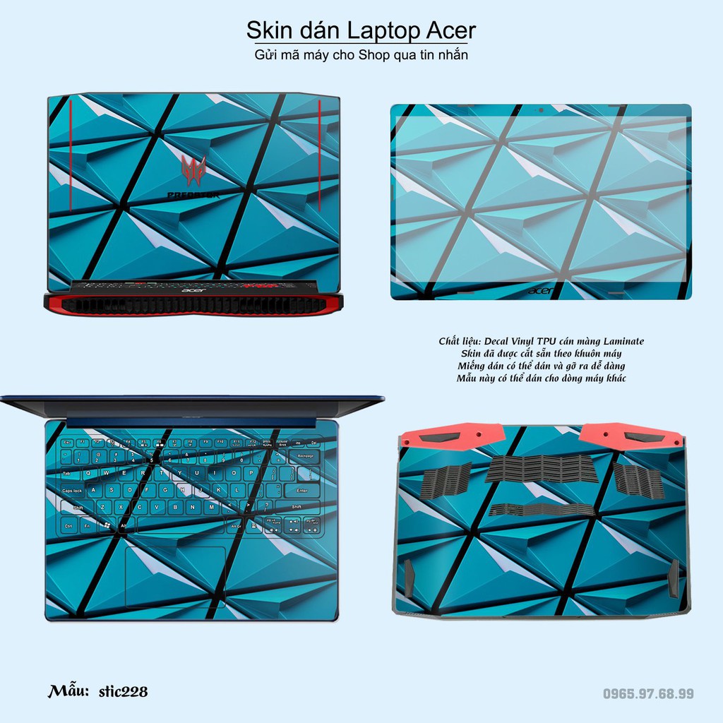 Skin dán Laptop Acer in hình Hoa văn sticker _nhiều mẫu 37 (inbox mã máy cho Shop)