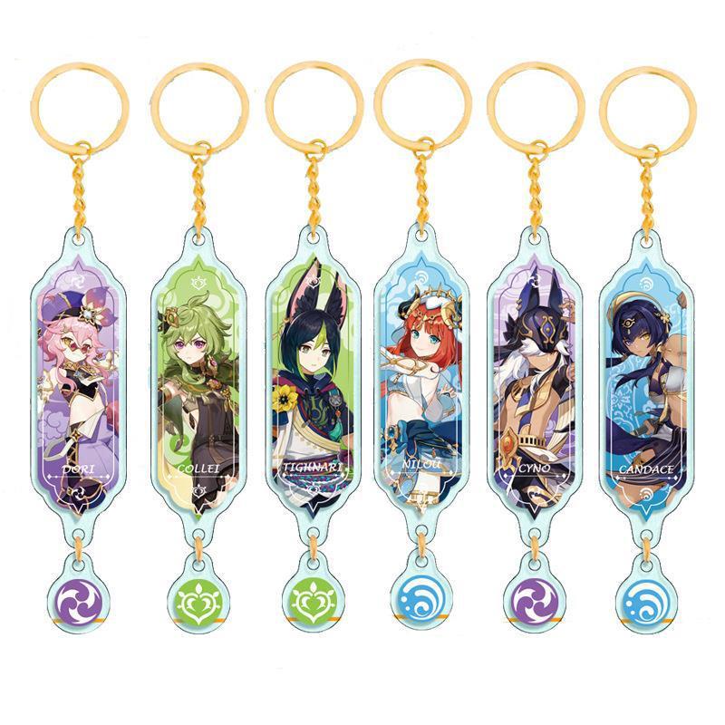 Genshin Móc Chìa Khóa Bằng acrylic Mặt Dây Hình anime Nahida Nilou Cyno Tighnari Candace Collei
