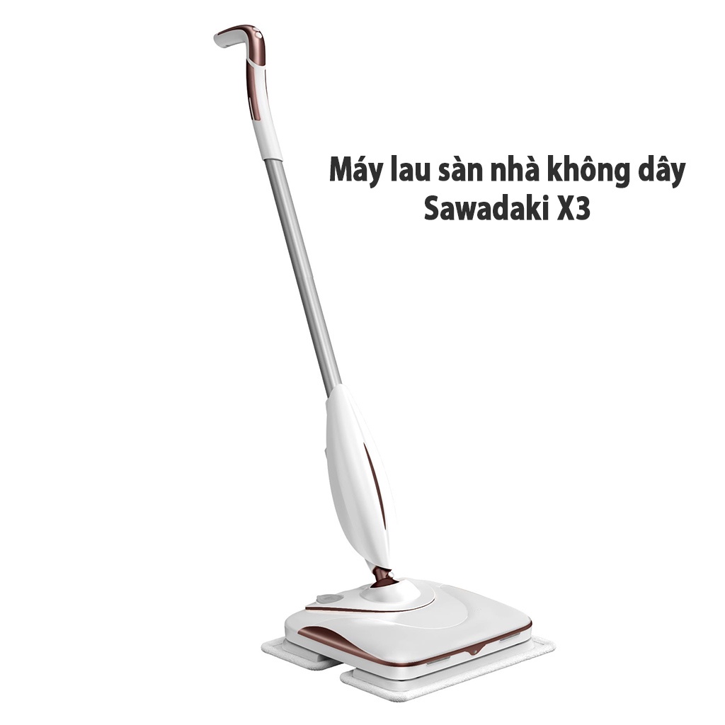 Máy Lau Nhà Không Dây Sawadaki X3  cầm tay công nghệ 4 in 1, trợ lực rung lau tần số 900 lần/phút sạch sâu, chính hãng