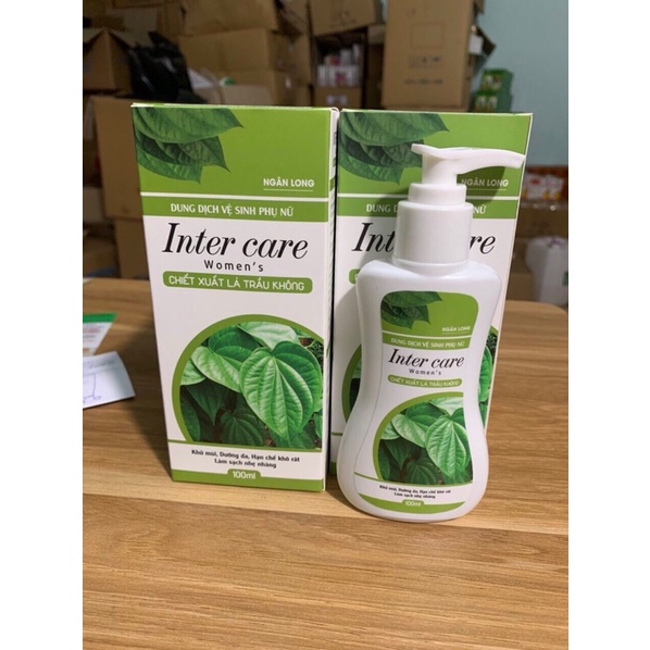 Dung dịch vệ sinh trầu không inter care women's xanh lá