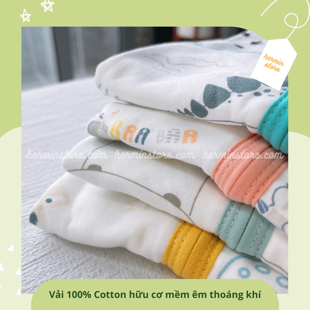 Túi ngủ cho bé không tay chất cotton hữu cơ 100% giúp bé ngủ ngon thay thế chăn cho bé