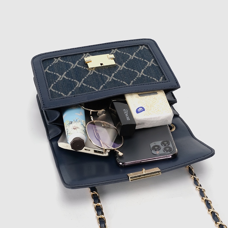 🌸Hàng Order🌸 Túi Xách Nữ CEEKAY Da Thêu Khóa Nắp Bấm Quai Da Phối Xích Sang Chảnh Nữ Tính 🌸Hàng Quảng Châu