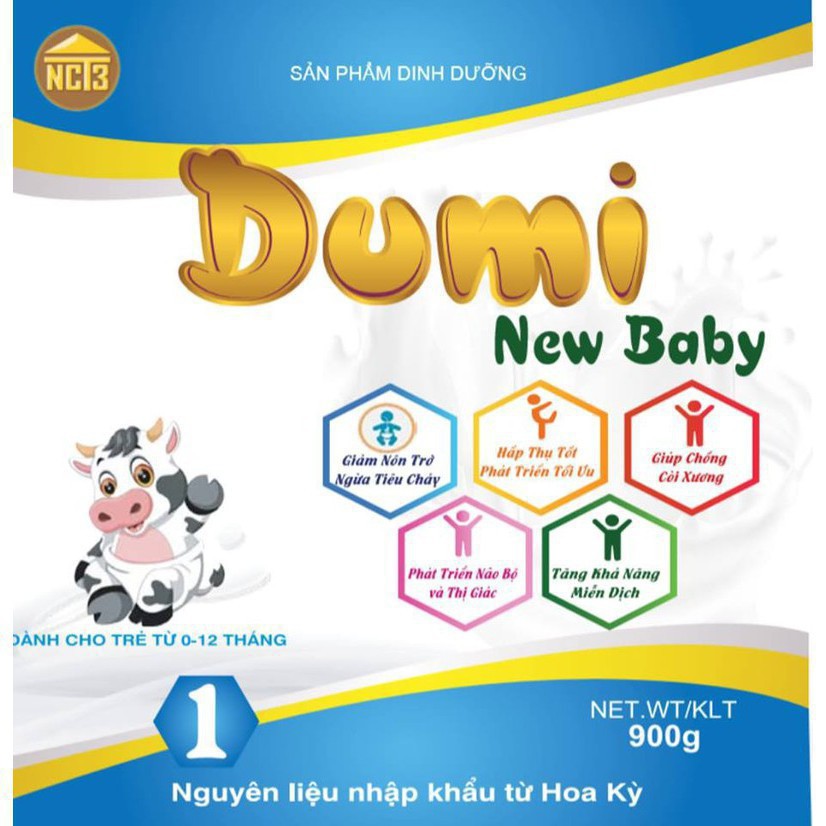 Sữa Bột DUMI NEW BABY - Cho Trẻ Sơ Sinh Từ 0 Đến 12 Tháng - Hộp 400g