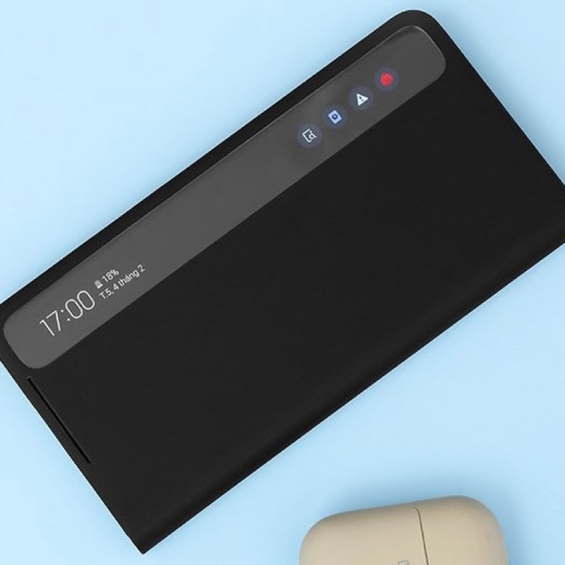 Chính hãng-KHÔNG hộp-KHÔNG kèm bút-Bao da Smart Clear View Cover có ngăn S Pen cho Galaxy S21 Ultra