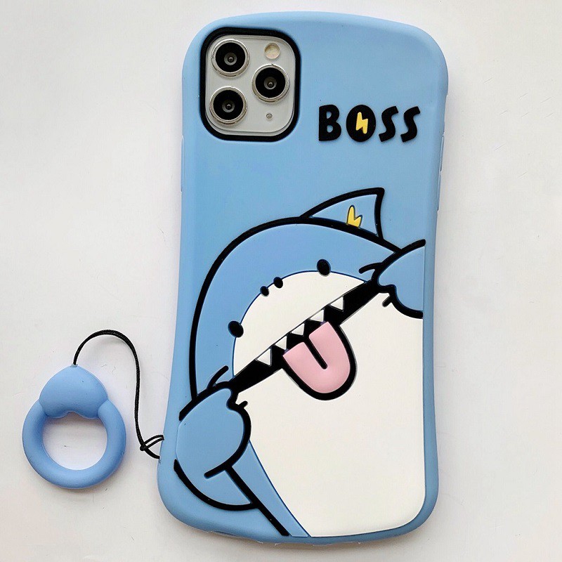 Ốp Lưng Iph.0ne ⚡ Ốp Iph.0ne SIlicon Boss Shark ⚡ iPh.0ne 6P/7/8/7plus/8plus/x/xs/xs max/11/11promax/12/12pro/12promax-T