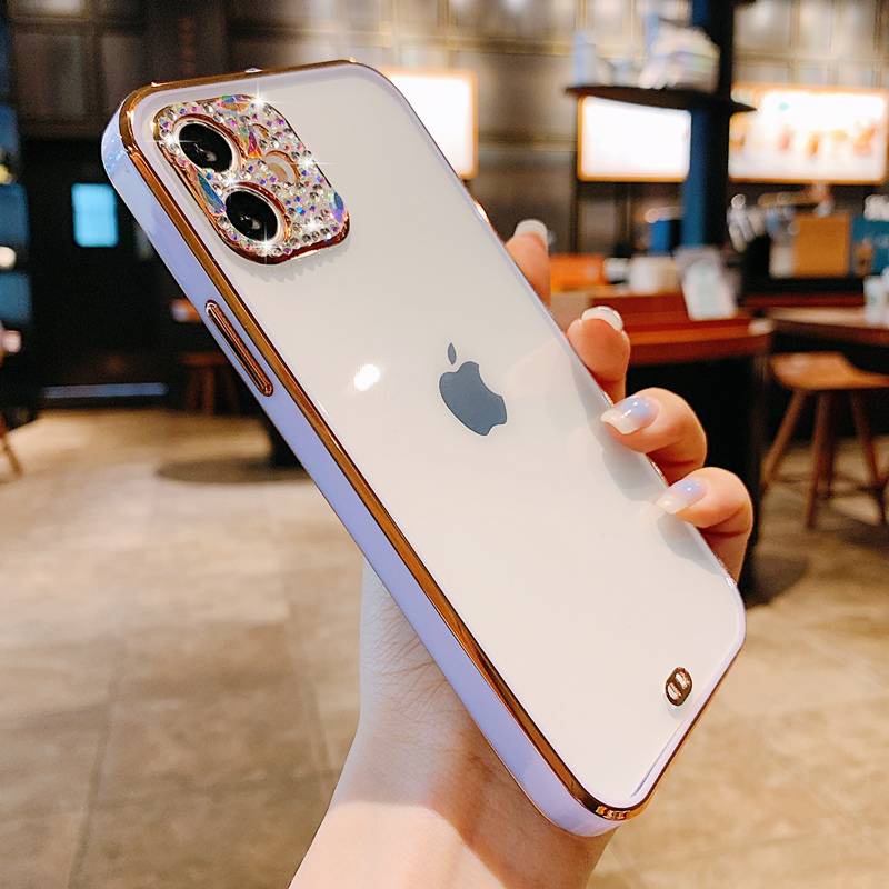 Ốp Điện Thoại Viền Thẳng Chống Sốc Mạ Điện Hai Màu Cho iPhone 11 iPhone 12 i7 i8Plus Xs XR 11 Pro Max