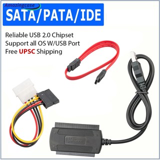 Dây cáp chuyển đổi SATA / PATA / IDE sang USB 2.0 dành cho đĩa cứng 2.5 " 3.5 "