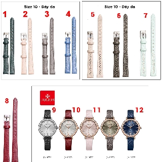 Dây da đồng hồ Julius từ size 8 đến 22