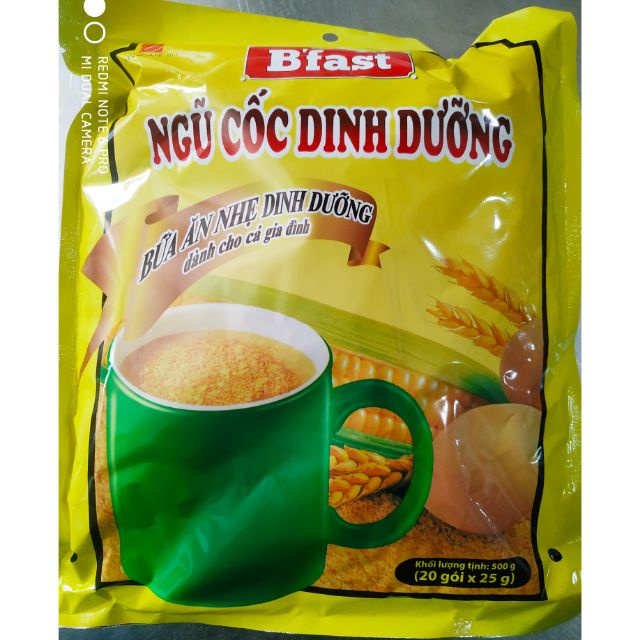 Ngũ cốc dinh dưỡng có đường /ít đường B'Fast (bịch 500g - 20 góix25gr)