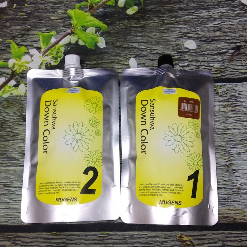 Nhuộm tóc phủ bạc thời trang  mugens sansuhwa down color black 2 x 450g