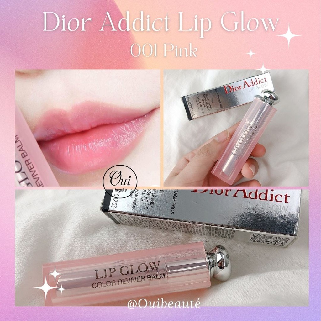 Son dưỡng Dior Addict Lip Glow 001 Pink Fullsize, son dưỡng cao cấp có màu 3,5g Ouibeaute