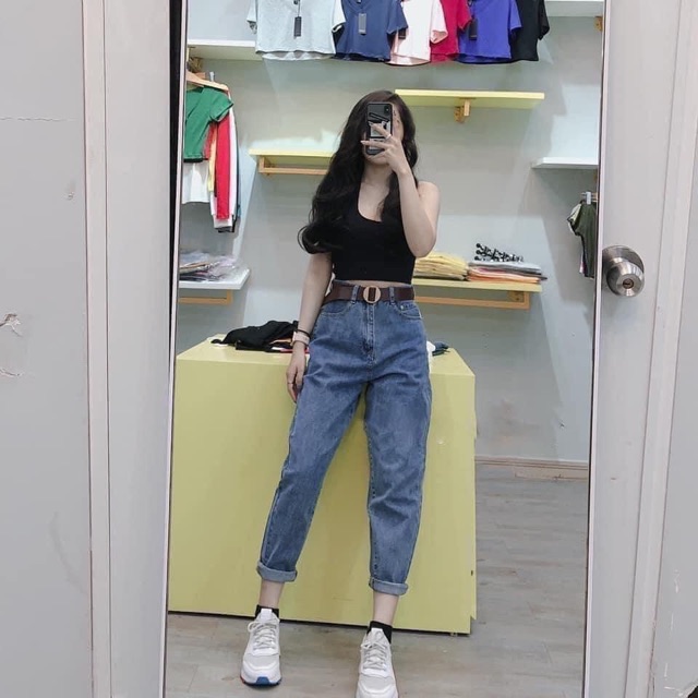 [Mã SKAMA06 giảm 8% tối đa 50K đơn 250K] QNU33 - QUẦN JEAN XANH ỐNG CÔN THỤNG NỮ | BigBuy360 - bigbuy360.vn