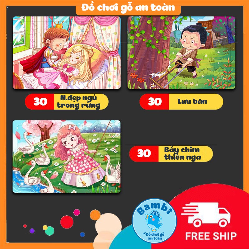 30 miếng] Đồ chơi tranh ghép hình gỗ puzzle - Bộ ghép hình - Tranh xếp hình