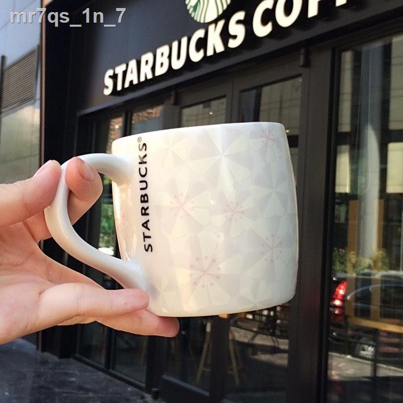 ๑ ♛Starbucks phong cách trong cốc Hàn Quốc phiên bản giới hạn ngày lễ sáng tạo món quà đổi màu gốm sứ đen nước