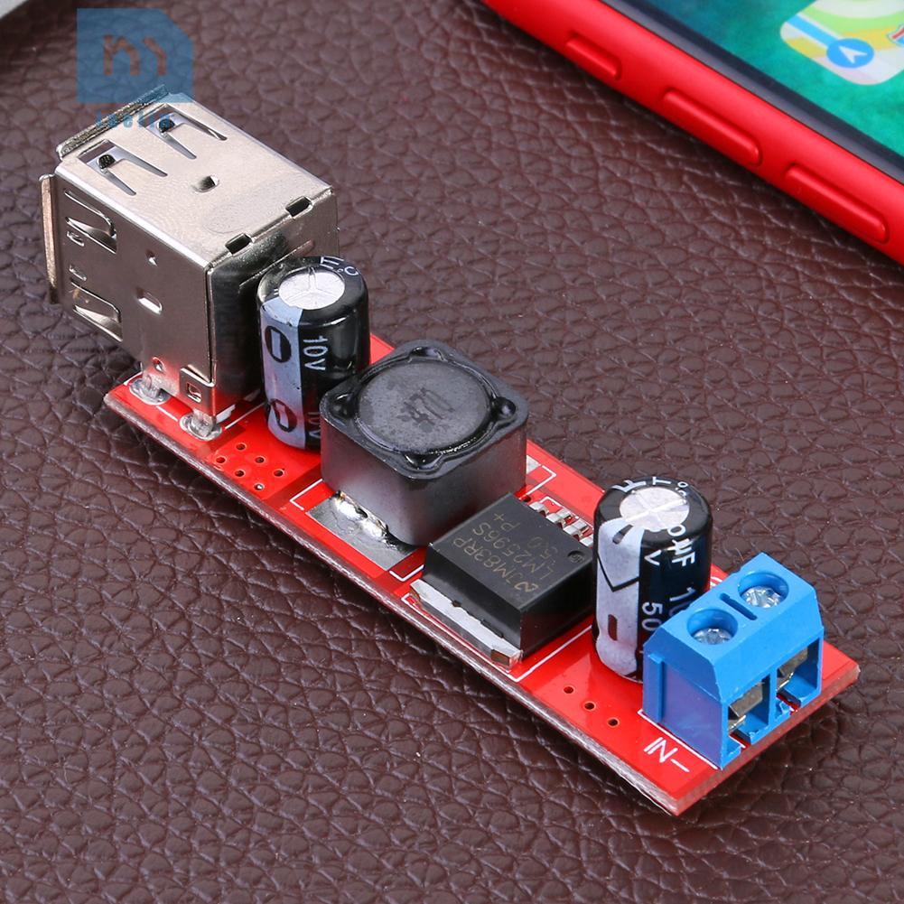 Jae*☀Dual USB Output 9V/12V/24V/36V to 5VDC-DC Car Charger 3A Step-down Module✠