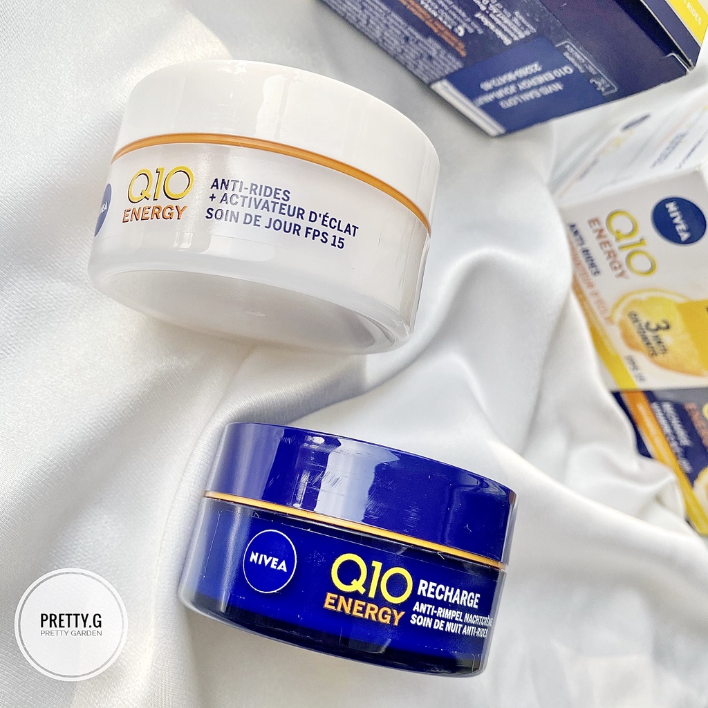 Cặp Kem Nivea Q10 Power dưỡng da Ngày và Đêm , Dưỡng da chuyên sâu, chống lão hoá, dưỡng trắng da