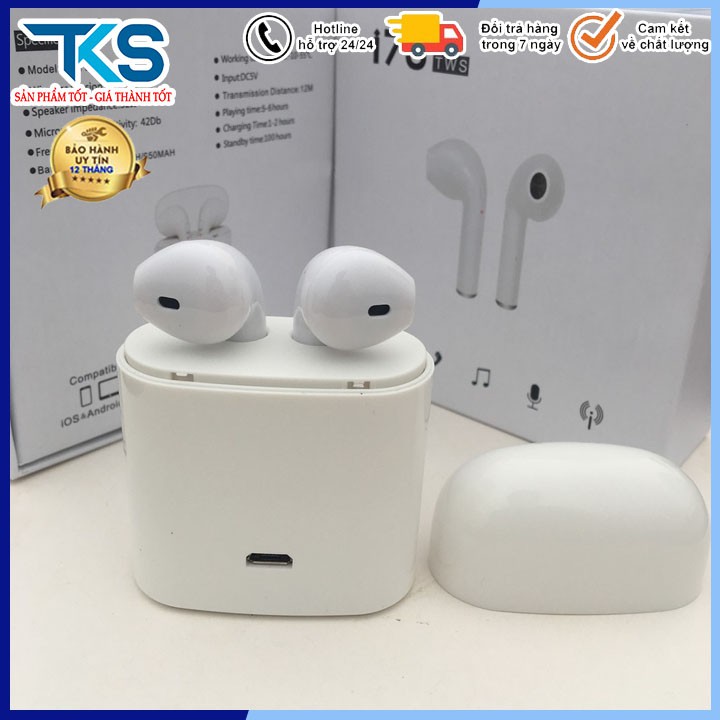 Tai nghe Bluetooth không dây i7s-Tws loại 2 tai nghe kèm hộp sạc âm thanh cực hay