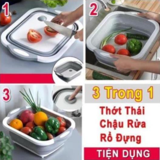 Thớt và thau gấp gọn 2in1 40*15cm - Dụng cụ nhà bếp thông mịnh