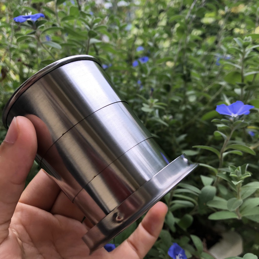 Ly Gấp Gọn Uống Nước Ép Cà Phê Trái Cây - Nhận Khắc Cốc Gấp Gọn Inox Theo Yêu Cầu.