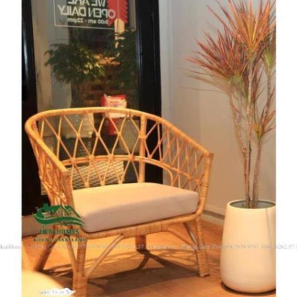 Ghế bành hoa sen mây tự nhiên cao cấp thư giãn đọc sách phòng ngủ, decor ban công, trang trí phòng khách / HealHomes