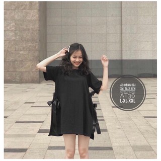 Áo thun bigsize xẻ tà cột nơ 55-90kg[hỏa tốc hcm-sỉ bigsize]