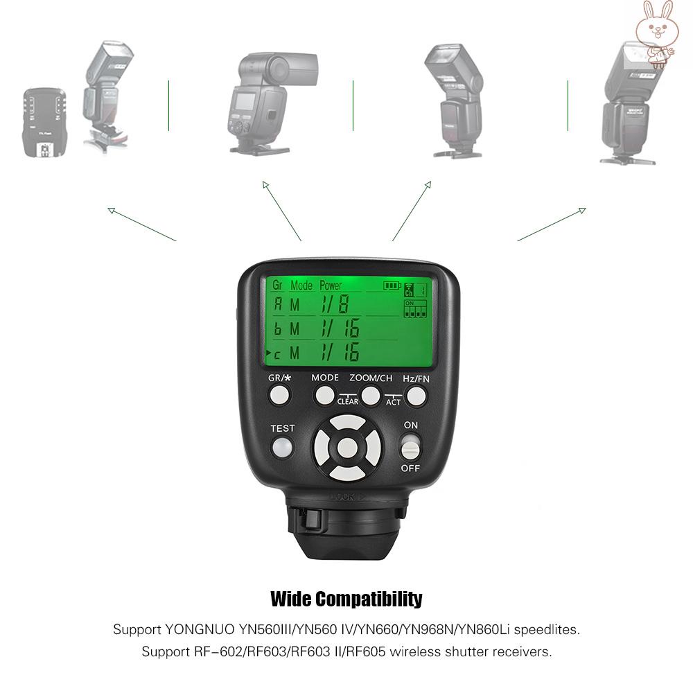 RD YONGNUO YN560-TX II Manual Flash Trigger Remote Controller LCD Transmitter for  DSLR Camera to YN560III/YN560IV/YN660/YN968N/YN860Li Speedlite RF-602/RF603/RF603 II/RF605 Receiver