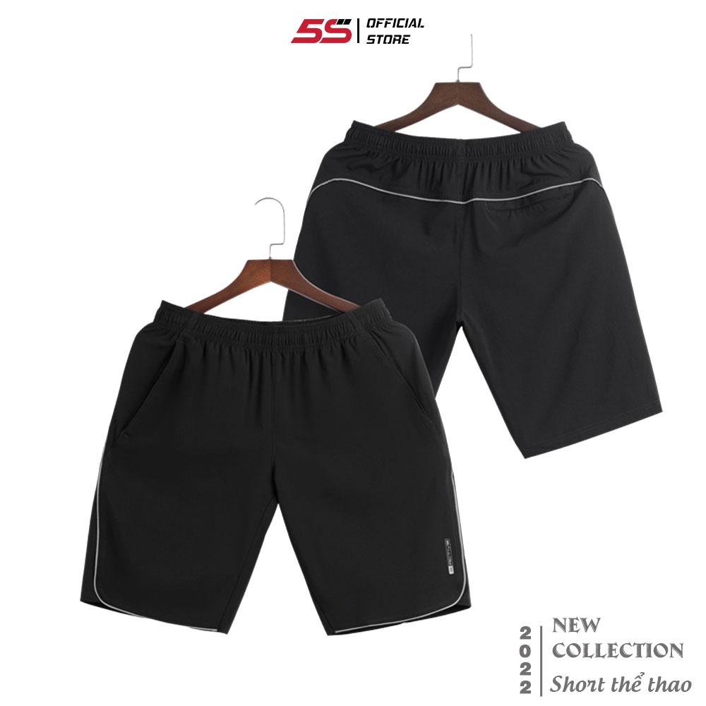 Quần Thể Thao Nam 5S Màu Đen, Vải Gió Premium, Dáng Ngắn, Chất Liệu Co Giãn Tốt, Lưng Chun Thoải Mái (QSG001S1-01)