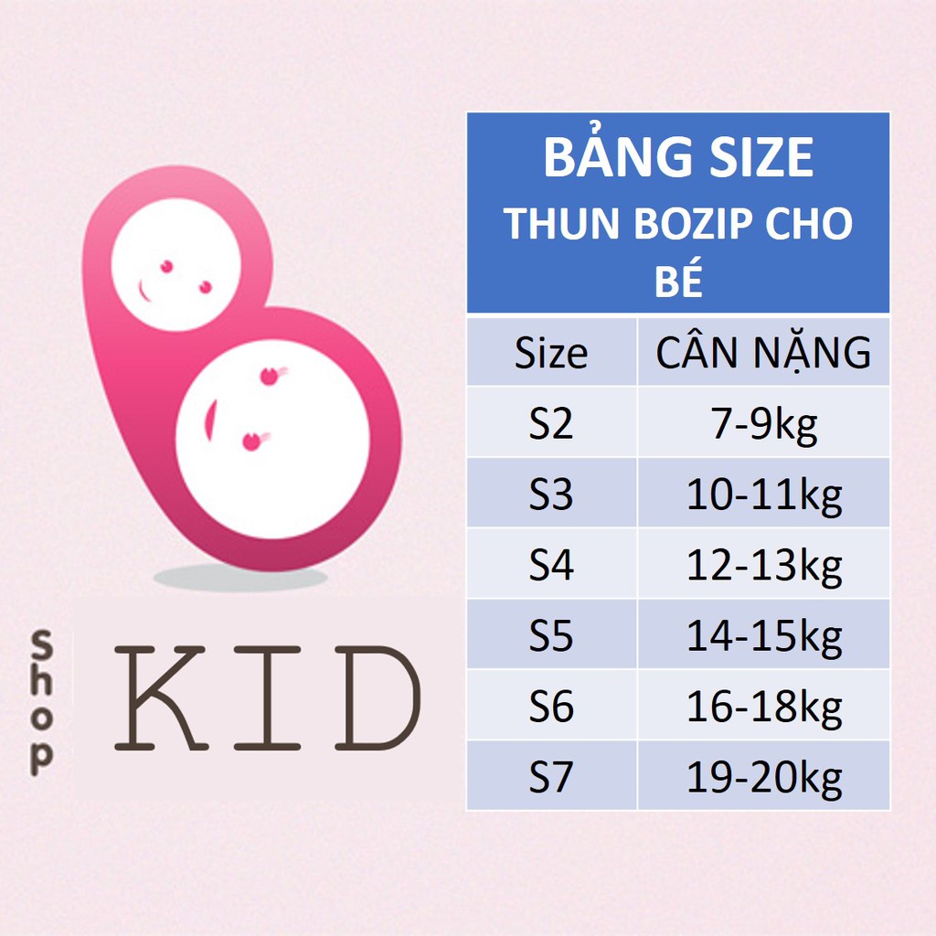 [7-20kg] Bộ cộc tay thun bozip cho bé trai | bé gái | quần áo trẻ em
