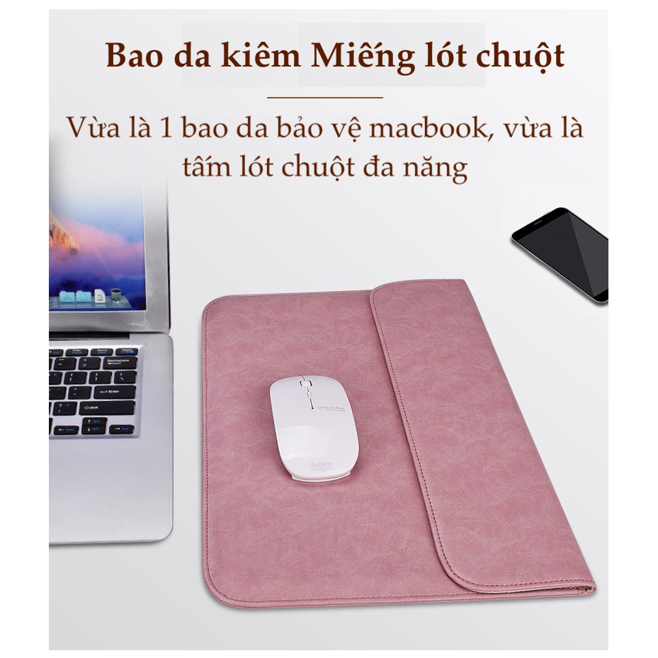 Bao da Macbook cao cấp da PU chống thấm giả da lộn