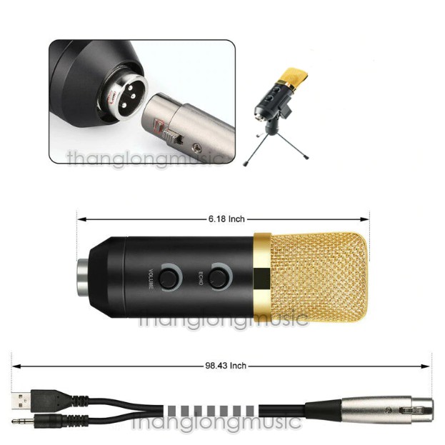 [Chính hãng] Micro USB Glosrik GL750 (chỉ kết nối với máy tính) - Mic thu âm, livestream, chat voice đa năng