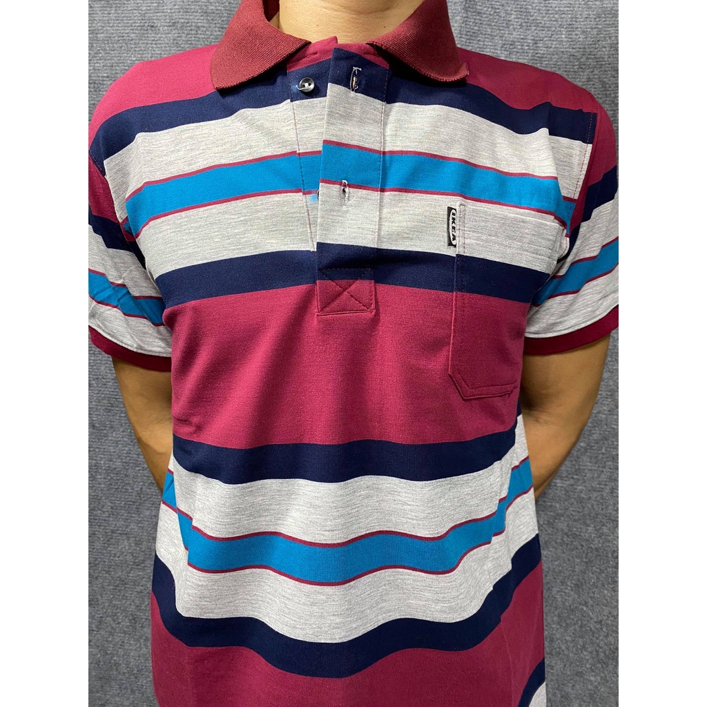 [FreeShip]Áo Thun Nam Polo Kẻ Ngang Thun Cotton Có Túi  Vải Dày Cao Cấp