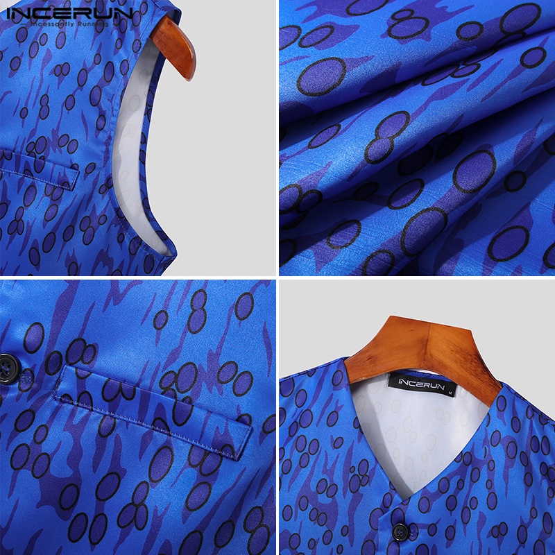 Set áo ghi lê + quần dài INCERUN họa tiết hoa thời trang hè cho nam