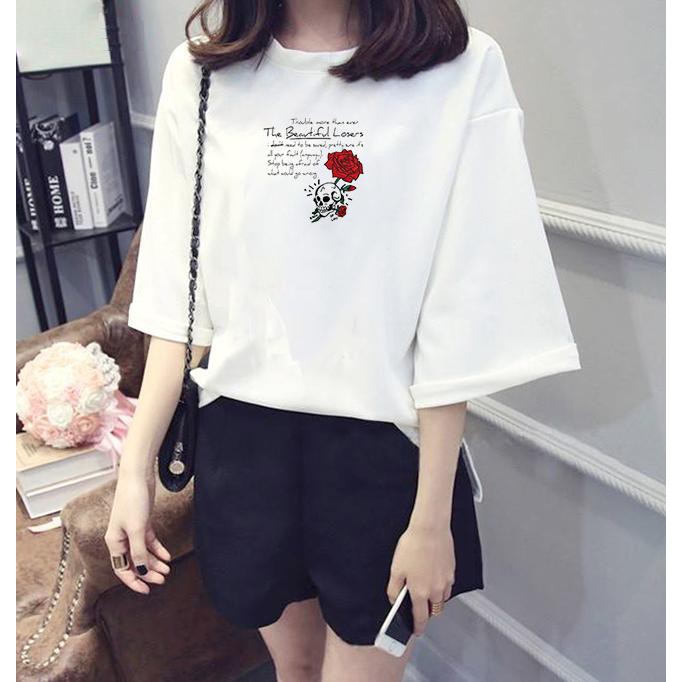 Áo thun tay lỡ Hàn Quốc form rộng in hình câu nói hay vải dày mịn TEEWO142