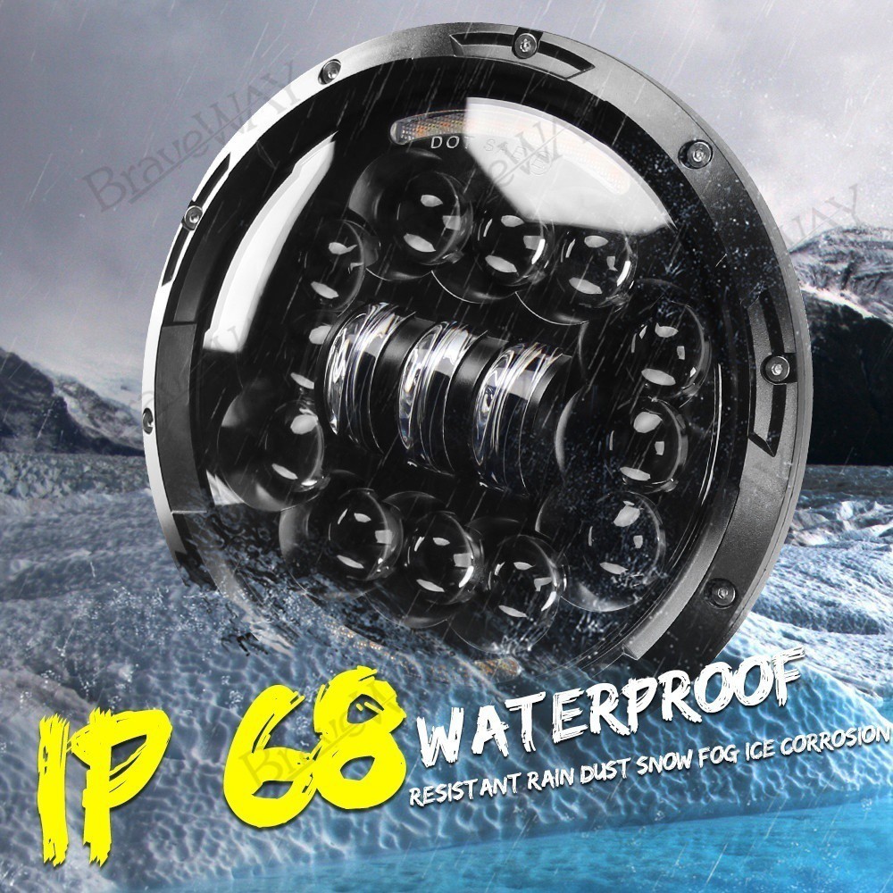 UNI-SHINE Đèn Pha Led Hình Tròn 4x4 3500k / 6500k Cho Xe Jeep Jk Lj Cj Tj Hummer H1 H4