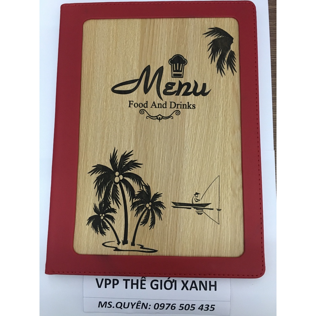 BÌA 10 LÁ MENU GỖ A4 -2332