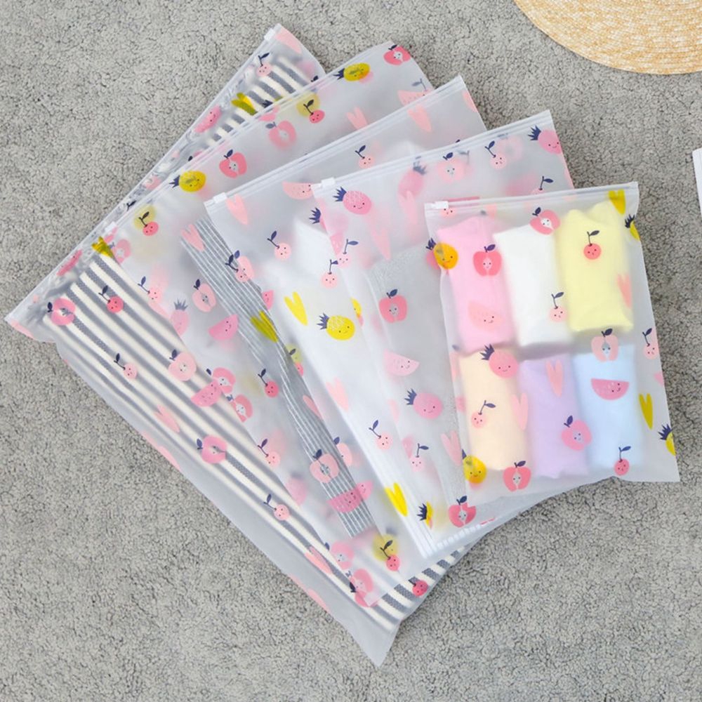 [Hàng mới về] Túi đựng mỹ phẩm trong suốt chống thấm nước họa tiết trái cây đa năng tiện dụng