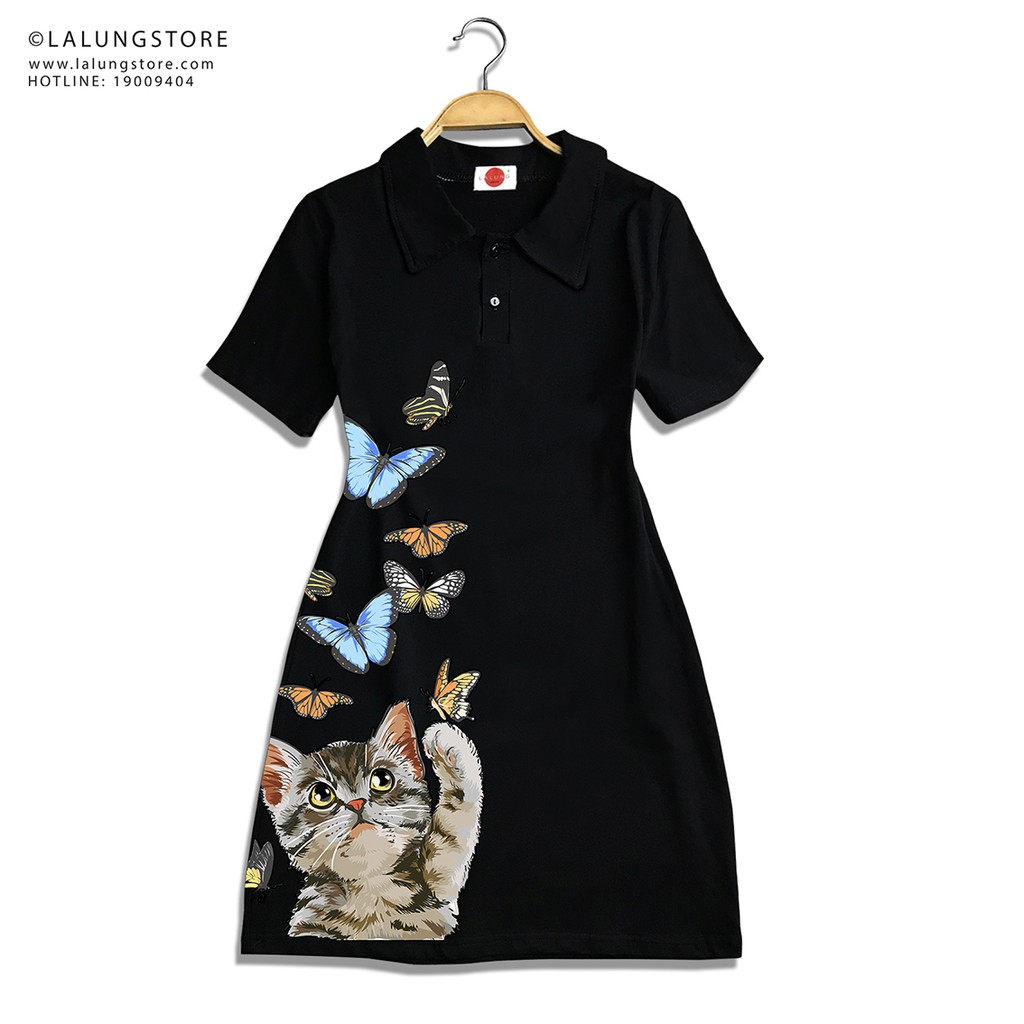 Váy Polo Hoạ Tiết Mèo 1228 | BigBuy360 - bigbuy360.vn